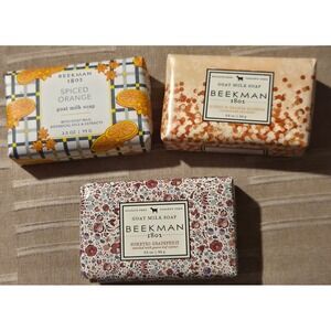 Beekman 1802 Goat Milk Soap Set/3 Spiced Orange, Honey Grapefruit, Honey/Orange